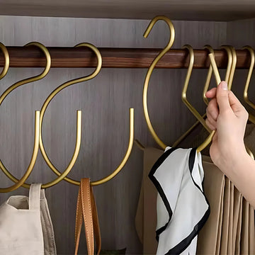Elegant Gold & Silver S-Hook Set for Home Organization