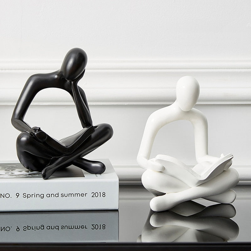 Modern Abstract Resin Figurines for Shelf and Desk Decor