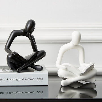 Modern Abstract Resin Figurines for Shelf and Desk Decor